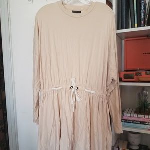Topshop cream LS drawstring tunic